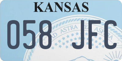 KS license plate 058JFC