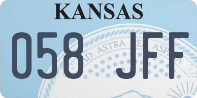 KS license plate 058JFF