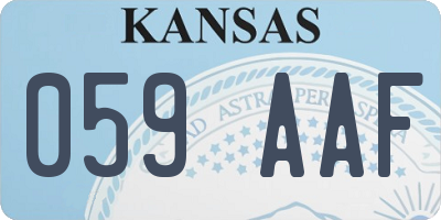 KS license plate 059AAF