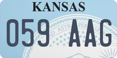 KS license plate 059AAG
