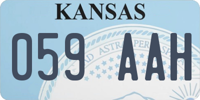 KS license plate 059AAH