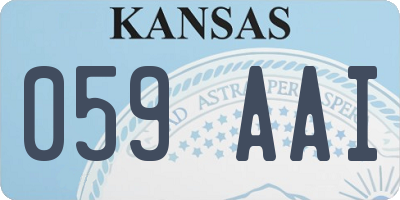 KS license plate 059AAI