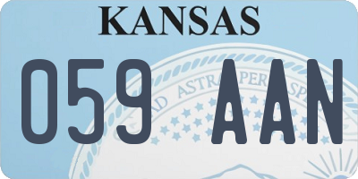 KS license plate 059AAN