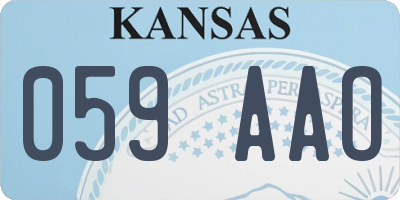 KS license plate 059AAO