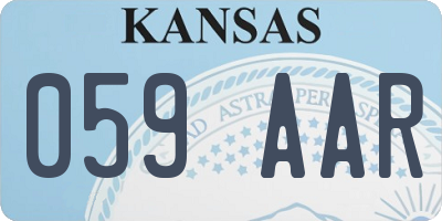 KS license plate 059AAR