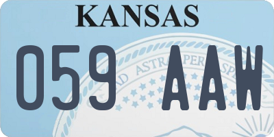 KS license plate 059AAW