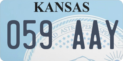 KS license plate 059AAY