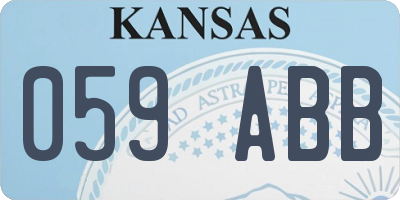 KS license plate 059ABB