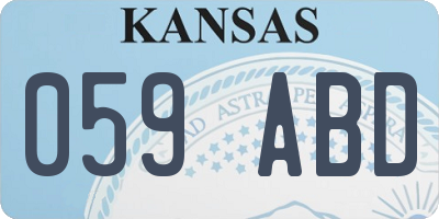 KS license plate 059ABD