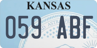 KS license plate 059ABF