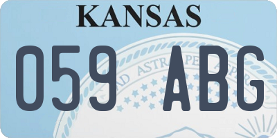 KS license plate 059ABG