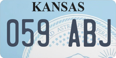 KS license plate 059ABJ