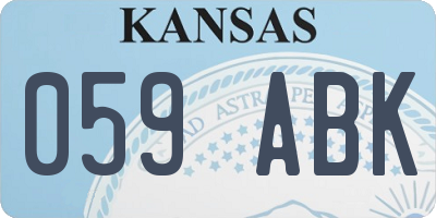 KS license plate 059ABK