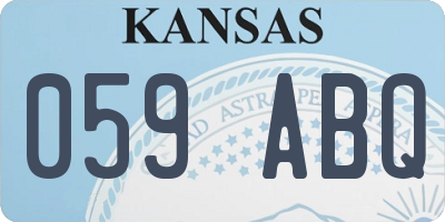 KS license plate 059ABQ