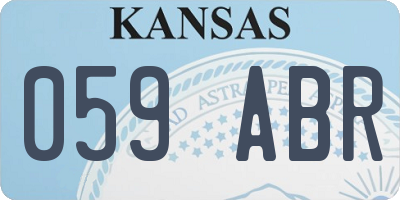 KS license plate 059ABR