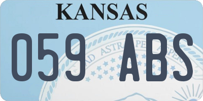 KS license plate 059ABS