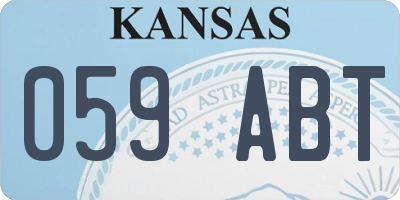 KS license plate 059ABT