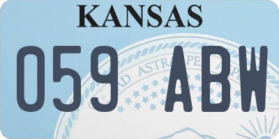 KS license plate 059ABW