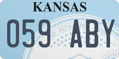 KS license plate 059ABY