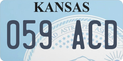 KS license plate 059ACD