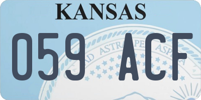 KS license plate 059ACF