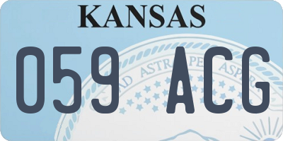 KS license plate 059ACG