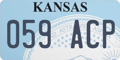 KS license plate 059ACP