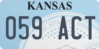 KS license plate 059ACT