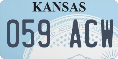 KS license plate 059ACW