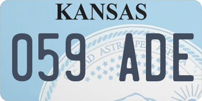 KS license plate 059ADE