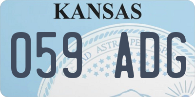 KS license plate 059ADG