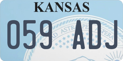 KS license plate 059ADJ