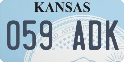 KS license plate 059ADK