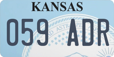 KS license plate 059ADR
