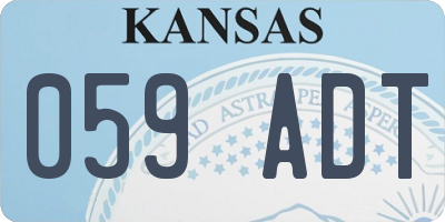 KS license plate 059ADT