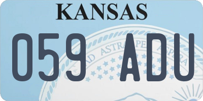 KS license plate 059ADU