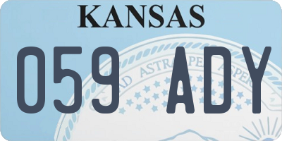 KS license plate 059ADY