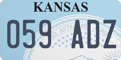 KS license plate 059ADZ