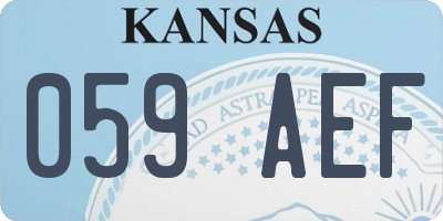 KS license plate 059AEF
