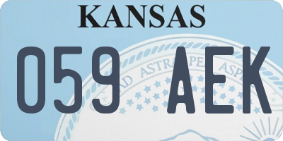 KS license plate 059AEK