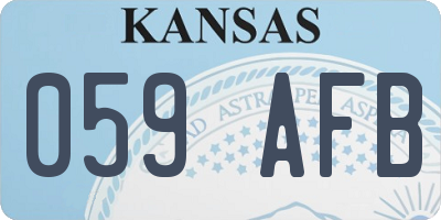 KS license plate 059AFB