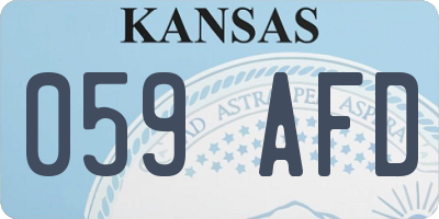 KS license plate 059AFD