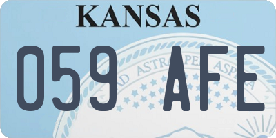 KS license plate 059AFE