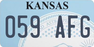 KS license plate 059AFG