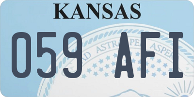 KS license plate 059AFI