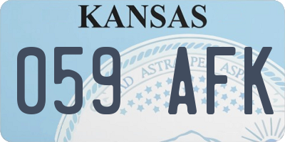 KS license plate 059AFK