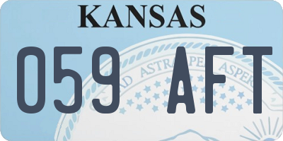 KS license plate 059AFT
