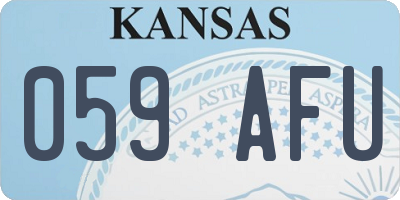 KS license plate 059AFU