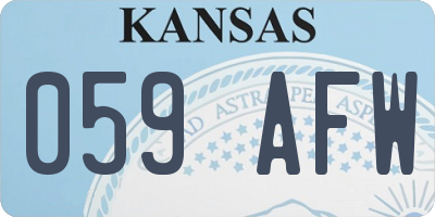 KS license plate 059AFW