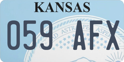 KS license plate 059AFX